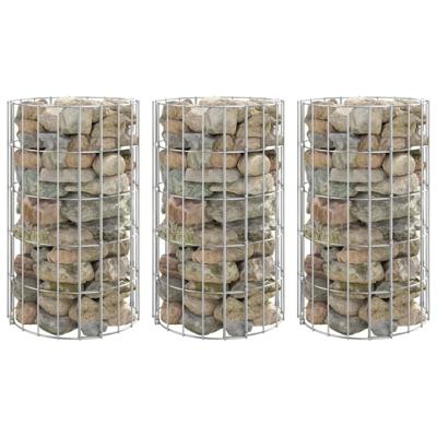 Gabion plantenbakken 3 st rond verhoogd 30x50 cm staal Gabion plantenbakken 3 st rond verhoogd 30x50 cm staal