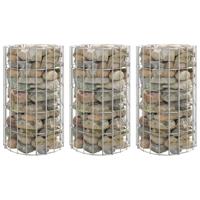 Gabion plantenbakken 3 st rond verhoogd 30x50 cm staal - thumbnail
