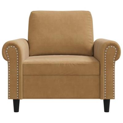 Fauteuil 60 cm fluweel bruin