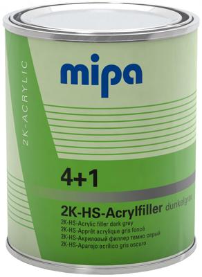 Mipa acryl filler "4+1 hs" 4+1 acrylic filter hs 1l dark gray