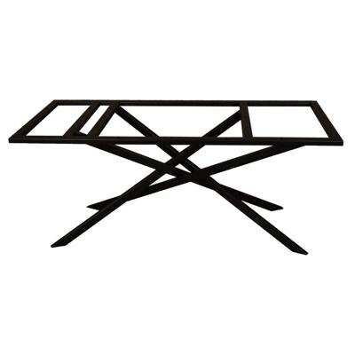 Stalen tafelonderstel zwart mikado 170 bij 75 cm en hoogte 72 cm (5 x 3 cm)