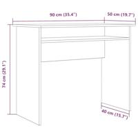 Bureau 90x50x74 cm bewerkt hout oud houtkleurig - thumbnail
