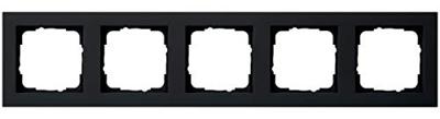 Zwart mat 5 voudig afdekraam Gira E2 021509 RAL9005