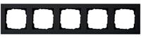 Zwart mat 5 voudig afdekraam Gira E2 021509 RAL9005 - thumbnail