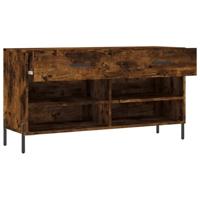 VidaXL Schoenenbank 102x35x55 cm bewerkt hout gerookt eikenkleurig - thumbnail