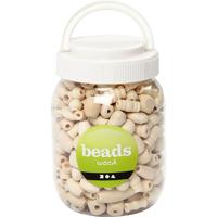 Creativ Company Houten kralen, afm 5-28 mm, gatgrootte 2,5-3 mm, 175 gr, 400 ml/ 1 emmer - thumbnail