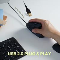 Perixx Vertikal Perimice-513 Ergonomische muis USB Zwart 6 Toetsen Ergonomisch - thumbnail