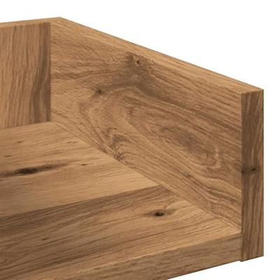 Boekenkast 48x25,5x140 cm bewerkt hout artisanaal eikenkleurig