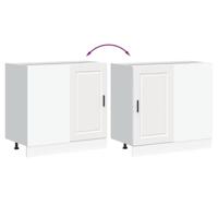 Keuken onderkast Porto bewerkt hout wit - thumbnail