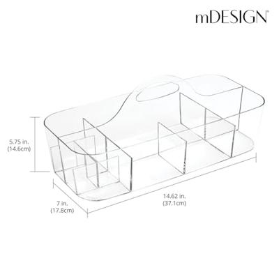 mDesign - Organizer - perfecte opbergbak/bureau-organizer - geweldig voor teken- en knutselspullen en naaigerei - plastic - doorzichtig