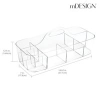 mDesign - Organizer - perfecte opbergbak/bureau-organizer - geweldig voor teken- en knutselspullen en naaigerei - plastic - doorzichtig - thumbnail