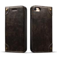 Voor iPhone 8/7 barok eenvoudige horizontale Flip lederen draagtas met houder & kaartsleuven & portemonnee (zwart) - thumbnail