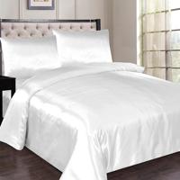 Glanzend Satijnen Dekbedovertrek Beauty Silk Wit-1-persoons (140 x 200/220 cm) - thumbnail