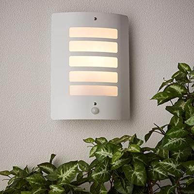 TODD-Wandlamp buiten met detector H29cm Briljantwit - thumbnail