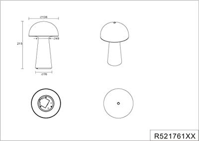 Trio TuintafellampLennon oplaadbaar zwart - R52176102