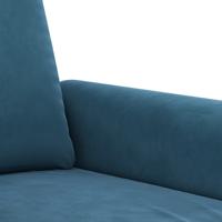 3-delige Loungeset met kussens fluweel blauw - thumbnail