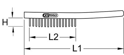 KS Tools 201.2306 Roestvrijstalen handdraadborstel 4 rijen, 290 mm
