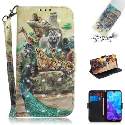 3D gekleurde tekening dieren patroon horizontale Flip lederen case voor Huawei Y5 (2019)/Honor 8s met houder & kaartsleuven & portemonnee 3D gekleurde tekening dieren patroon horizontale Flip lederen case voor Huawei Y5 (2019)/Honor 8s met houder & kaartsleuven & portemonnee