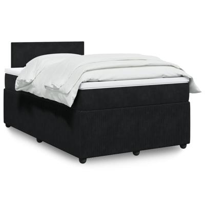 Boxspring met matras fluweel zwart 180x200 cm
