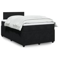Boxspring met matras fluweel zwart 180x200 cm - thumbnail