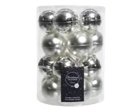 Decoris kerstballen Glas 20st zilver 6cm - thumbnail
