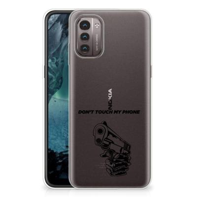 Nokia G21 | G11 Silicone-hoesje Gun Don't Touch My Phone Nokia G21 | G11 Silicone-hoesje Gun Don't Touch My Phone
