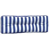 VidaXL Palletkussens 5 st gestreept stof  wit en blauw - thumbnail
