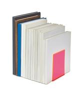 Boekensteun maul 10x10x13cm acryl neon rood - thumbnail