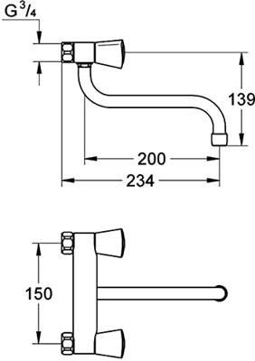 GROHE Costa S Keukenkraan - onderuitloop - inbouw - chroom 31195001