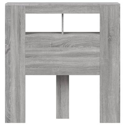 Hoofdeinde met LED 100x18,5x103,5 cm bewerkt hout grijs sonoma