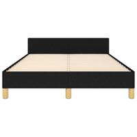 Bedframe met hoofdeinde stof zwart 120x200 cm - thumbnail