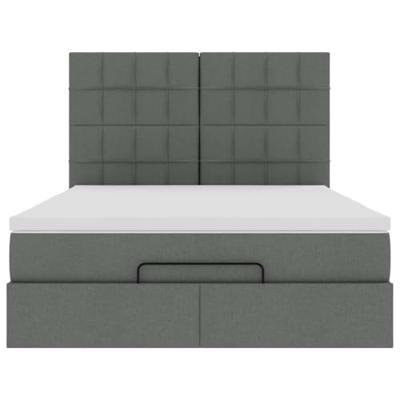 Ottoman bed met matras 140x190cm stof donkergrijs