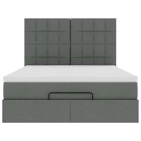 Ottoman bed met matras 140x190cm stof donkergrijs - thumbnail