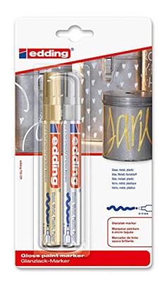 Quantore Viltstift edding lakmarker goud en zilver