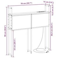 Opberghoofdbord met hoofdeinde met opslag Zwart eiken 75 cm Bewerkt hout - thumbnail