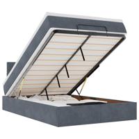 Ottoman bed met matras 90x190cm fluweel donkergrijs - thumbnail