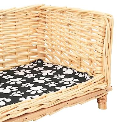 Hondenmand met kussen 50x33x30 cm natuurlijk wilgen