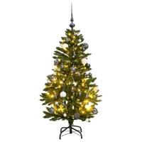 VidaXL Kunstkerstboom met scharnieren 150 led en kerstballen 120 cm - thumbnail
