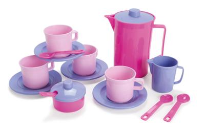 Dantoy koffieset roze, lila 17dlg.