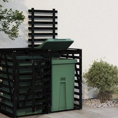 Containerberging verlengstuk massief grenenhout zwart