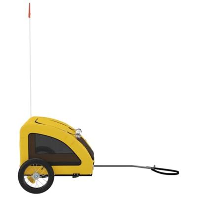Hondenfietstrailer oxford stof en ijzer geel - thumbnail