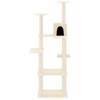 VidaXL Kattenmeubel met sisal krabpalen 153 cm crèmekleurig - thumbnail