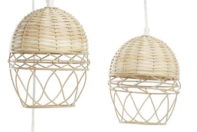 Plafondlamp DKD Home Decor Wit Lichtbruin 220 V 50 W (38 x 38 x 75 cm)