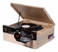 Denver MRD-180 Retro-stereoset DAB+, Bluetooth, CD, Cassette, Platenspeler Zwart, Hout - thumbnail