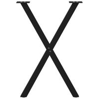 Eettafelpoten 2 st X-vormig 50x(72-73) cm staal zwart - thumbnail