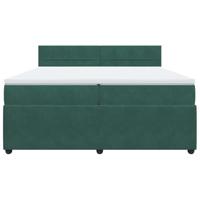 Boxspring met matras fluweel donkergroen 200x200 cm - thumbnail