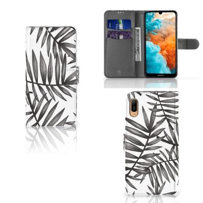 Huawei Y6 (2019) Hoesje Leaves Grey Huawei Y6 (2019) Hoesje Leaves Grey