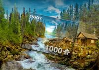 A Log Cabin by the Rapids Puzzel 1000 Stukjes - thumbnail