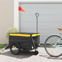 Fietstrailer 45 kg ijzer zwart en geel - thumbnail