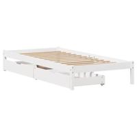 Bedframe zonder matras massief grenenhout wit 90x200 cm - thumbnail